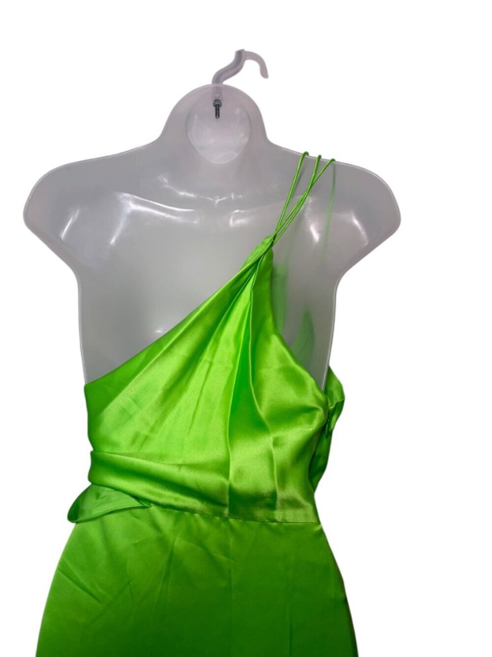 The Sei Silk Knot Dress Parakeet Green One Shoulder NWT Size 10 - Picture 5 of 9